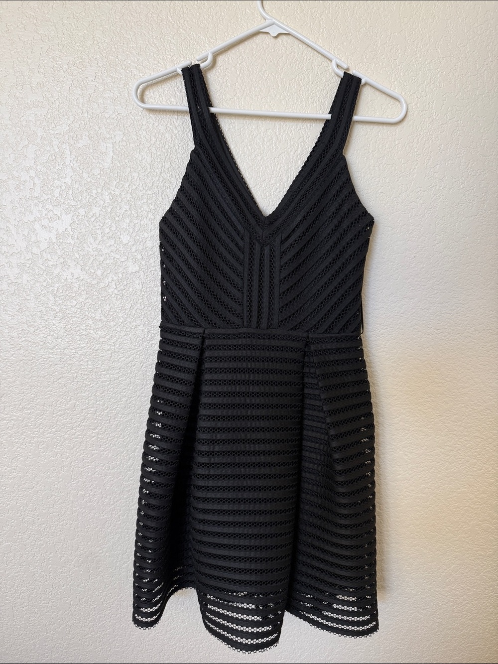 Express Black V-Neck Fit & Flare Mini Dress